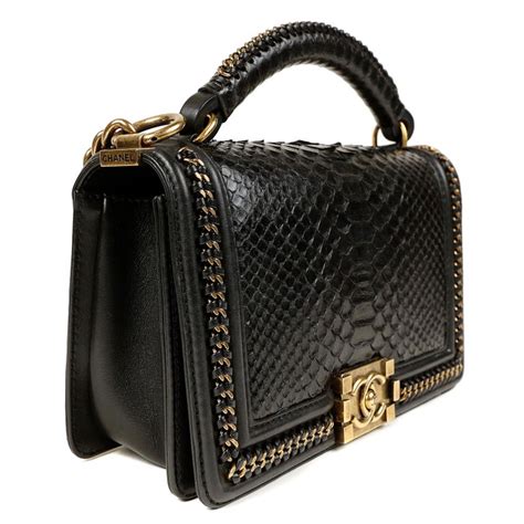 chanel boy python black|chanel bag price.